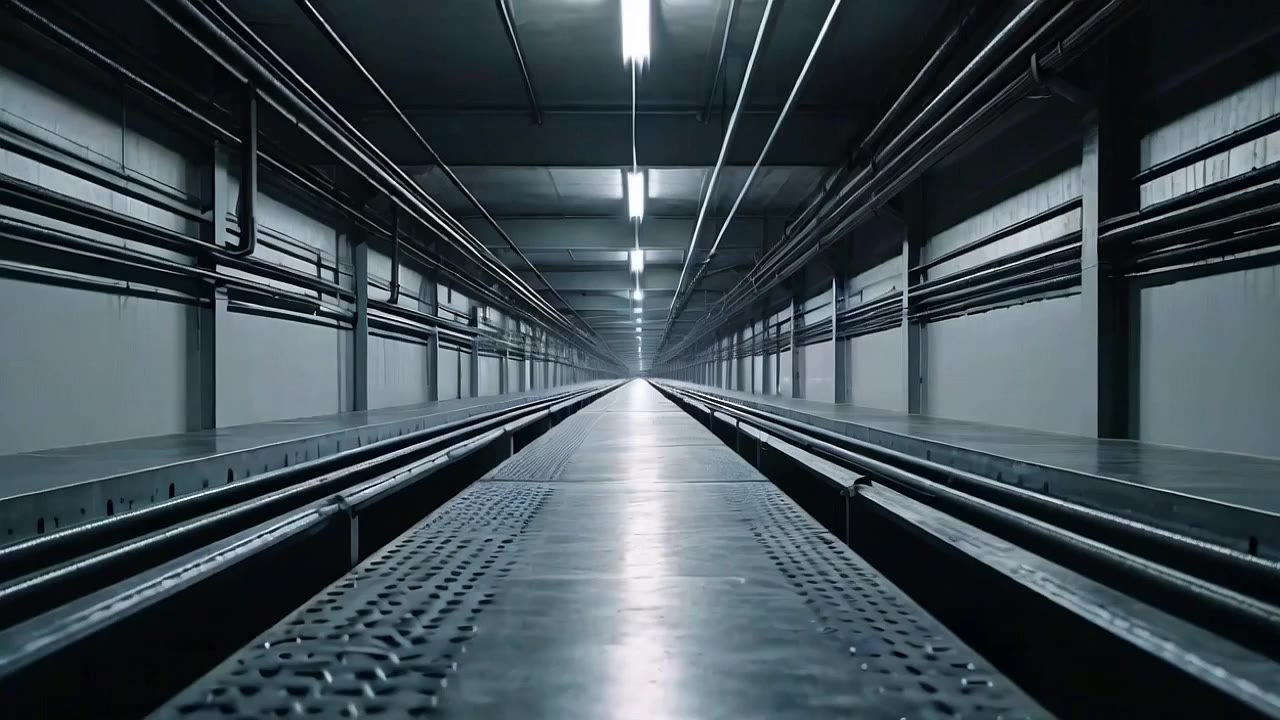 Parallel conduit running to a vanishing point